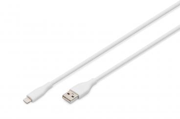 Lightning silicone connection cable, USB-A - Lightning 0.5m, white 