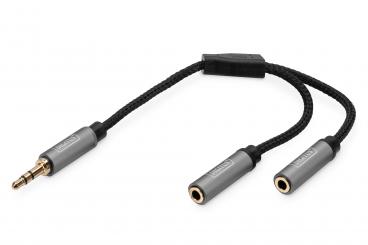 Audio Splitter, 3.5 mm jack to 2x 3.5 mm socket 