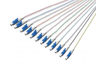 colored pigtails, LC OS2 09/125 µ, Simplex 