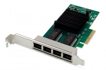 4 port Gigabit Ethernet network card, RJ45, PCI Express, Intel I350 