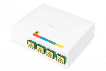 FTTH enclosure with 4 x SC SX couplers 