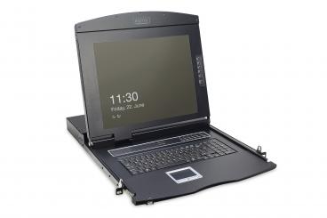 17" LCD KVM Console, 1-Port VGA, UK Keyboard 